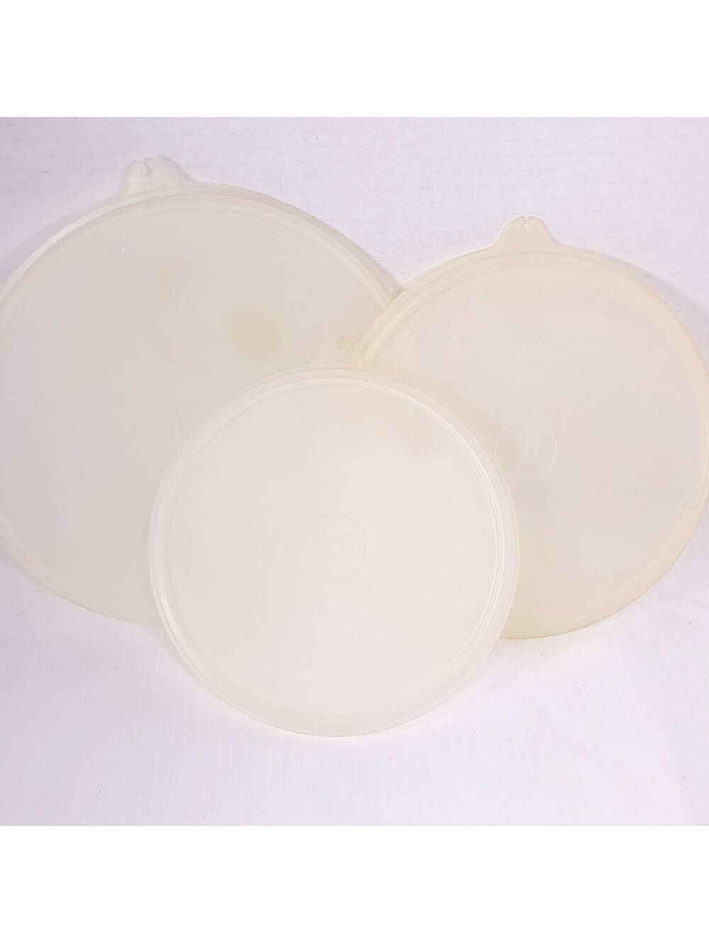 Tupperware clear lid cap set 3 c tab 227-44 229-19 228-33 227 228 229 Vintage